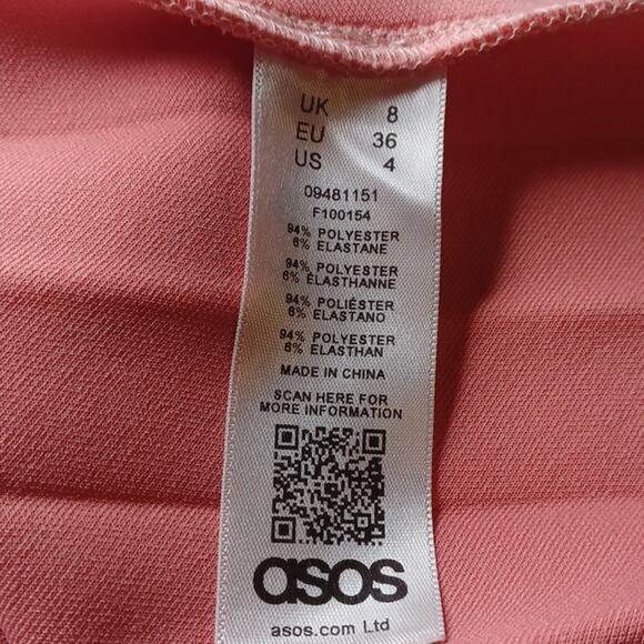 ASOS Design Pleated Color Block Midi Skirt. Size 4 - Picture 9 of 10